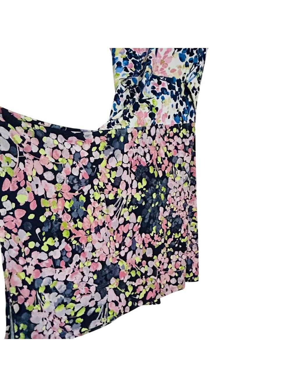 BCBGMAXAZRIA Sleeveless Asymmetrical Floral Spring Summer Dress M Multicolor - Picture 3 of 7